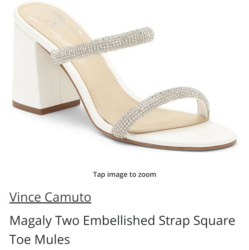 Embellished White Mules